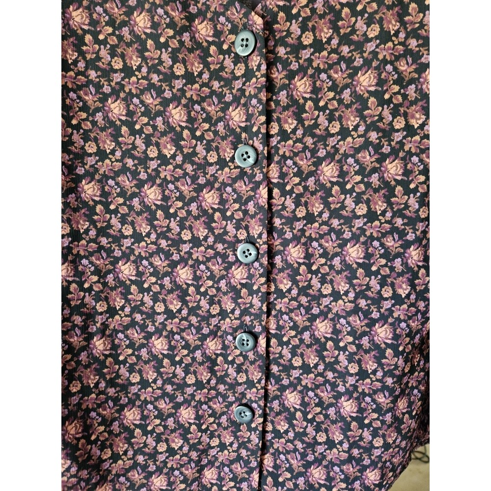 Madewell Georgette Smocked-Cuff Button-Front Top Womens Size 16 Multi Floral - Picture 8 of 11